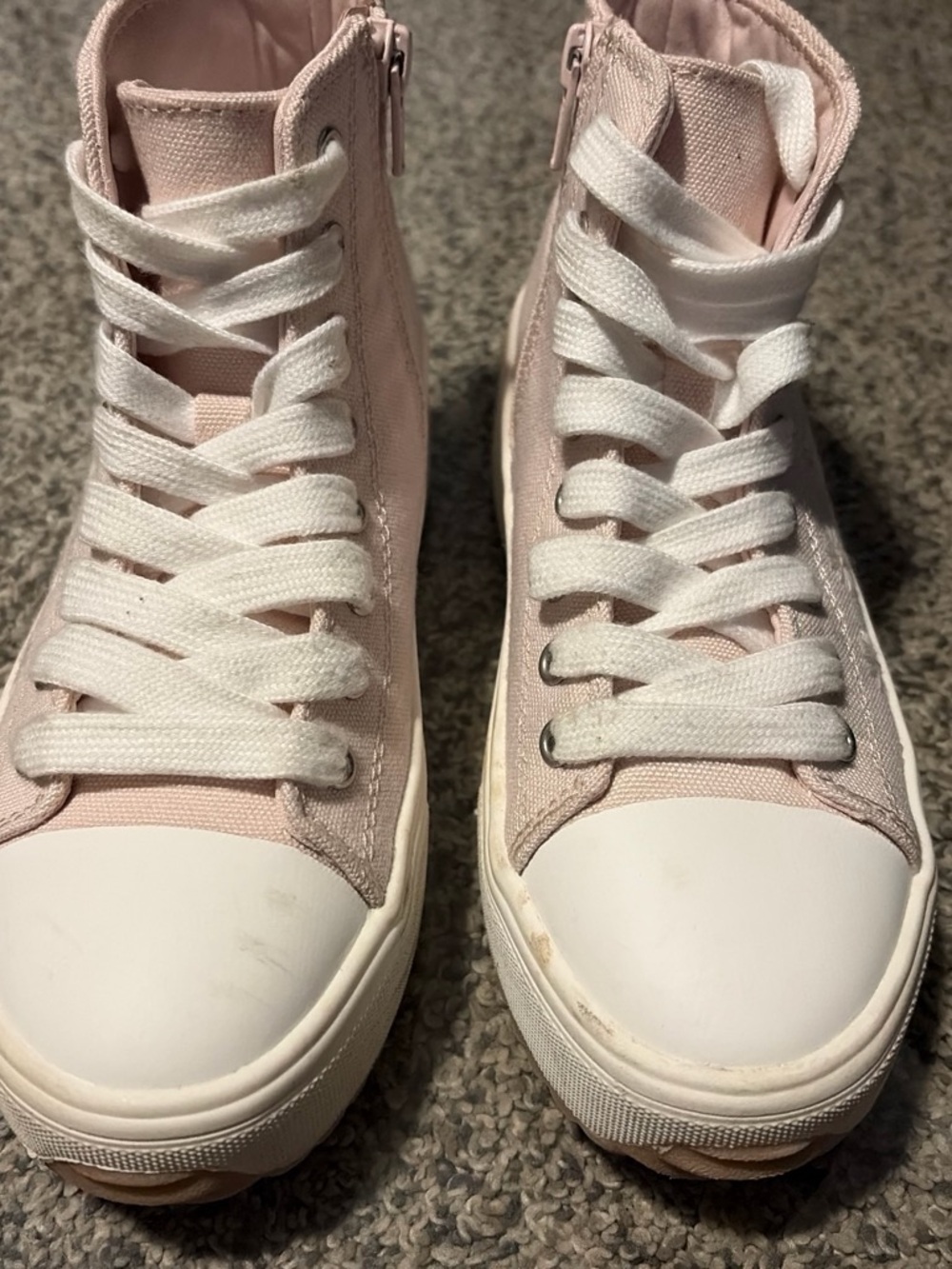 Girls' Blakely High-Top Side Zip Fashion Sneakers in blush pink —Size 1
